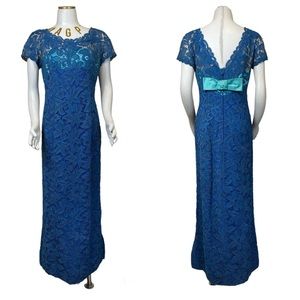 GOTTLIEB ARMAO New York Vintage 60s Lace Dress, Maxi, Semi Sheer, Peacock